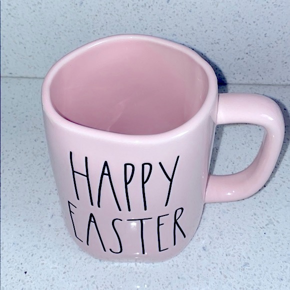 🐰 RAE DUNN HAPPY EASTER PINK MODERN FARMHOUSE COFFEE TEA SPRING MUG - Picture 2 of 3